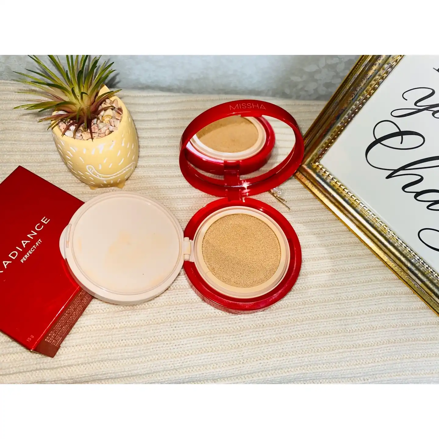 언니의파우치 리뷰 이미지 2 - [래디언스 퍼펙트핏 쿠션 [23호 샌드]]