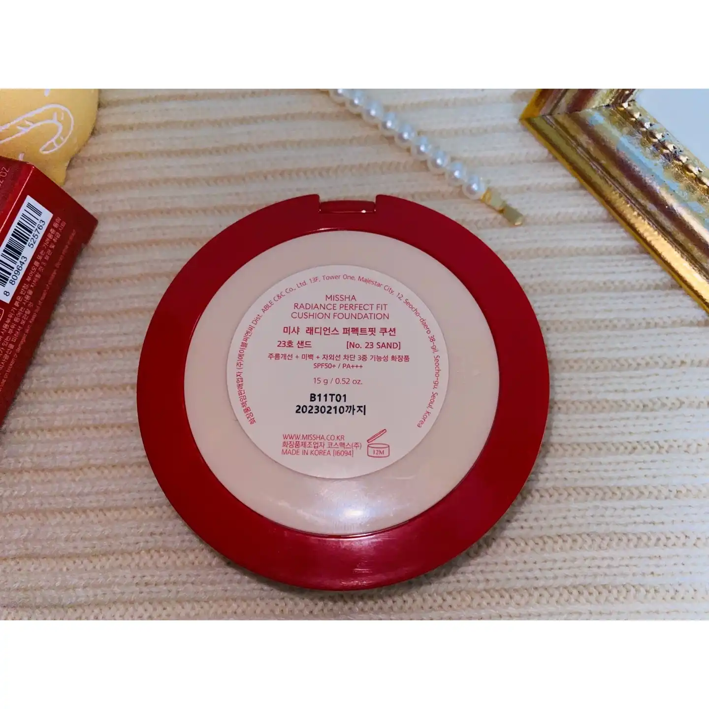 언니의파우치 리뷰 이미지 3 - [래디언스 퍼펙트핏 쿠션 [23호 샌드]]