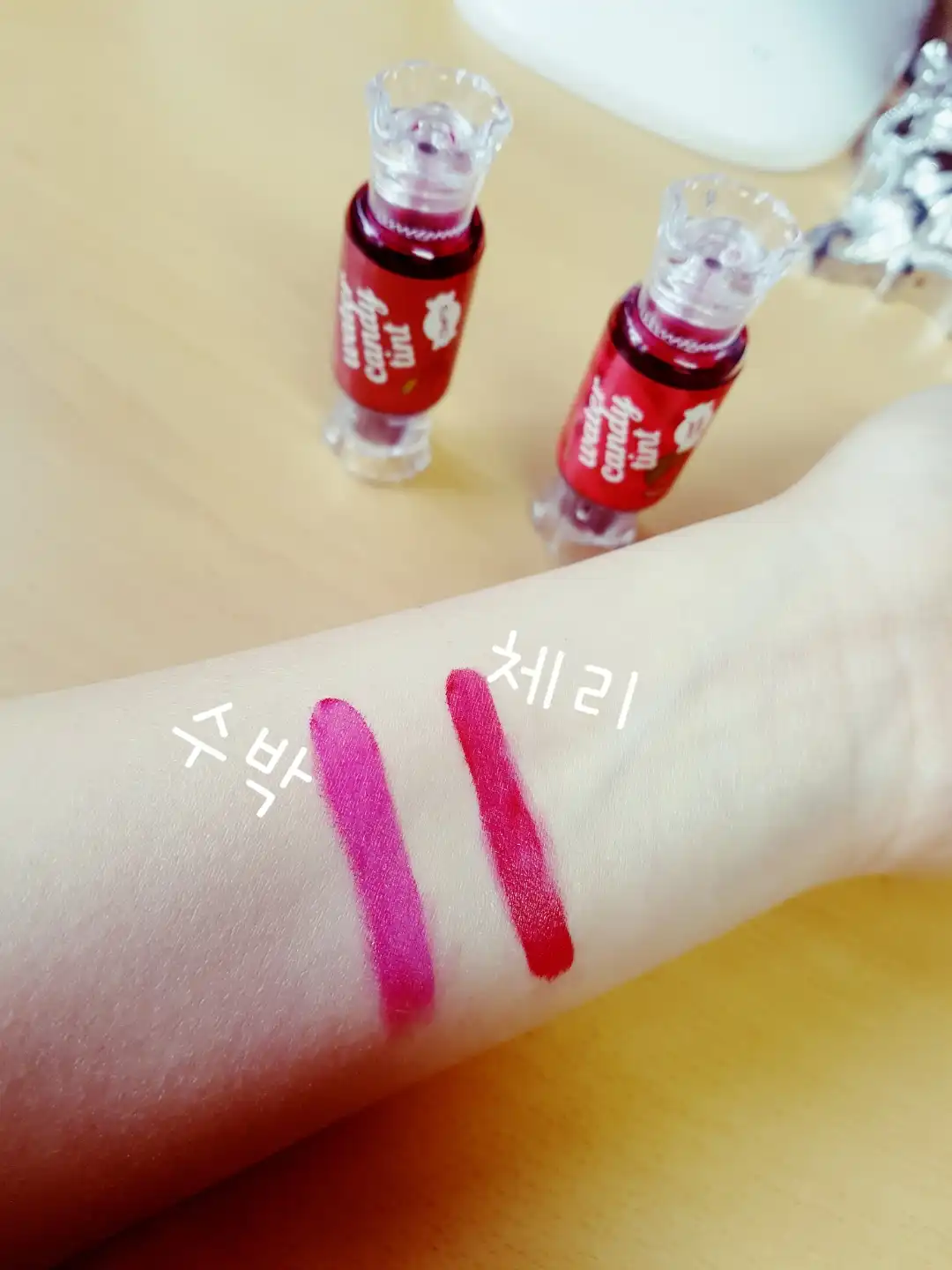 언니의파우치 리뷰 이미지 4 - [샘물 워터 캔디 틴트 [01 체리]]
