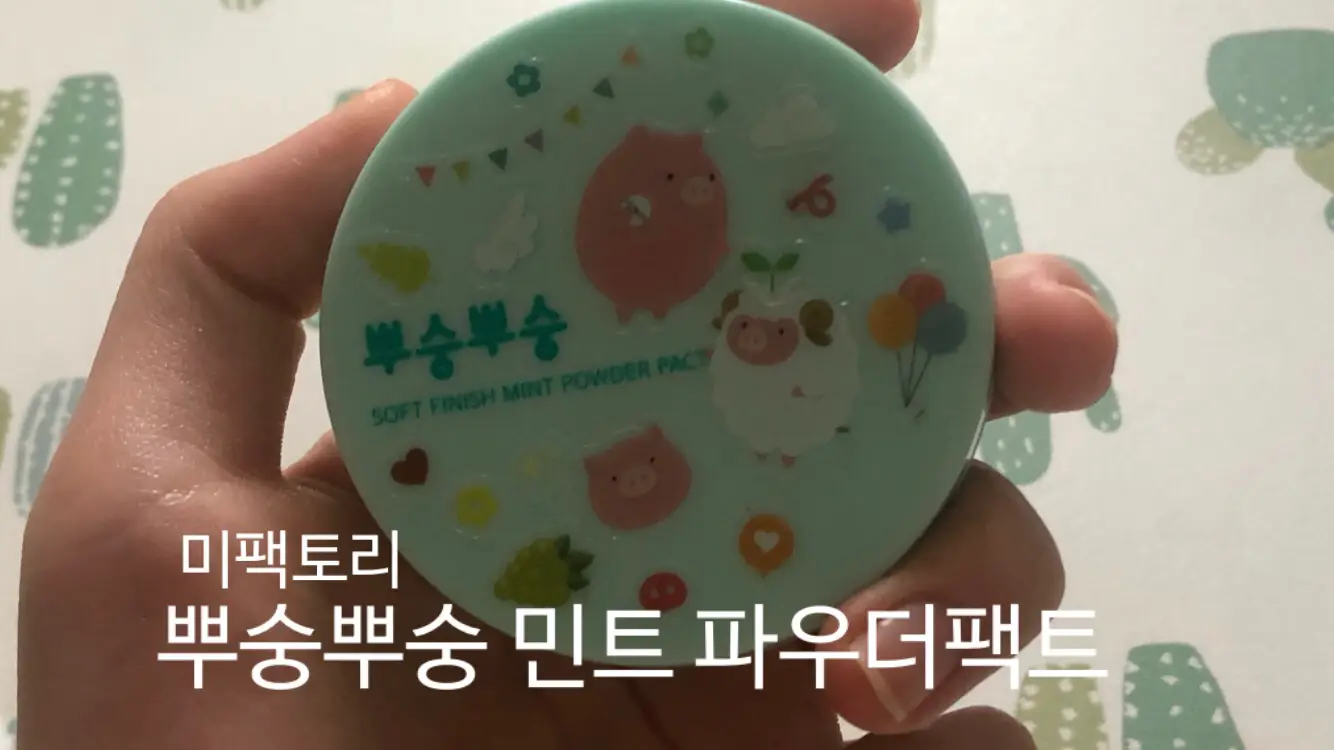 선택된 언니의파우치 리뷰 이미지 - [ 뿌숭뿌숭 민트 파우더 팩트]