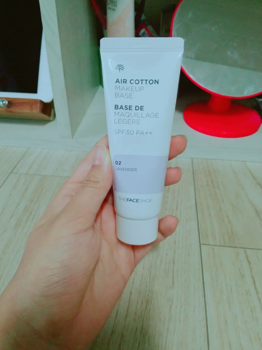선택된 언니의파우치 리뷰 이미지 - [에어 코튼 메이크업베이스 [02 라벤더]]
