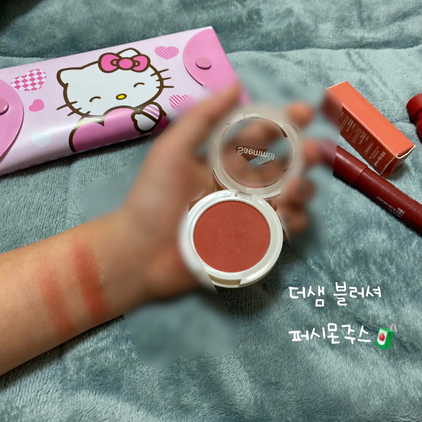 선택된 언니의파우치 리뷰 이미지 - [샘물 싱글 블러셔 [OR03 퍼시몬 주스]]