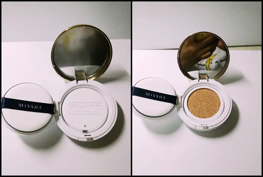 언니의파우치 리뷰 이미지 3 - [[M] 매직 쿠션 모이스처 SPF50+ PA+++ [23호]]