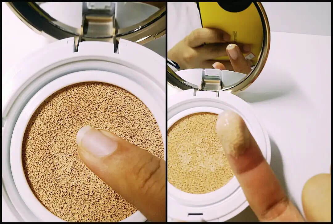 언니의파우치 리뷰 이미지 5 - [[M] 매직 쿠션 모이스처 SPF50+ PA+++ [23호]]