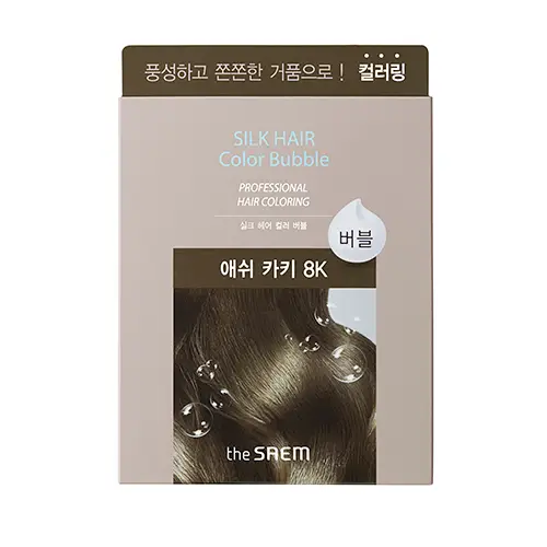 실크 헤어 컬러 버블[ 애쉬 카키]
