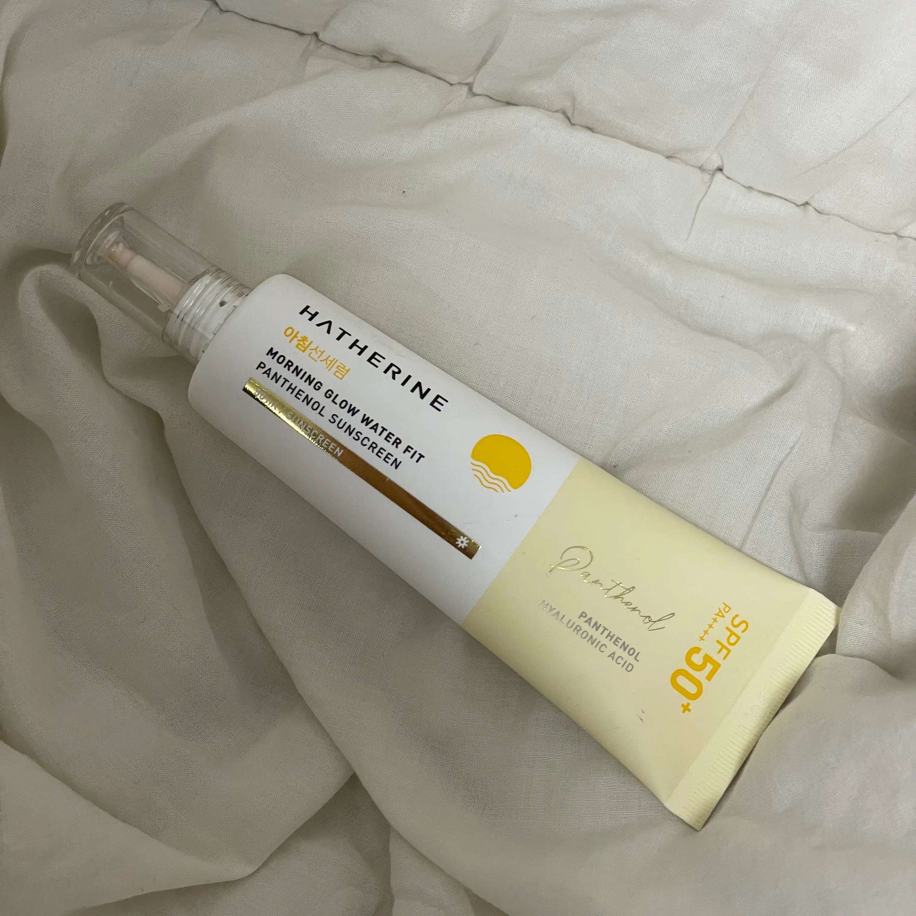선택된 언니의파우치 리뷰 이미지 - [모닝 글로우 워터 핏 판테놀 선스크린 [SPF 50+,PA++++]]