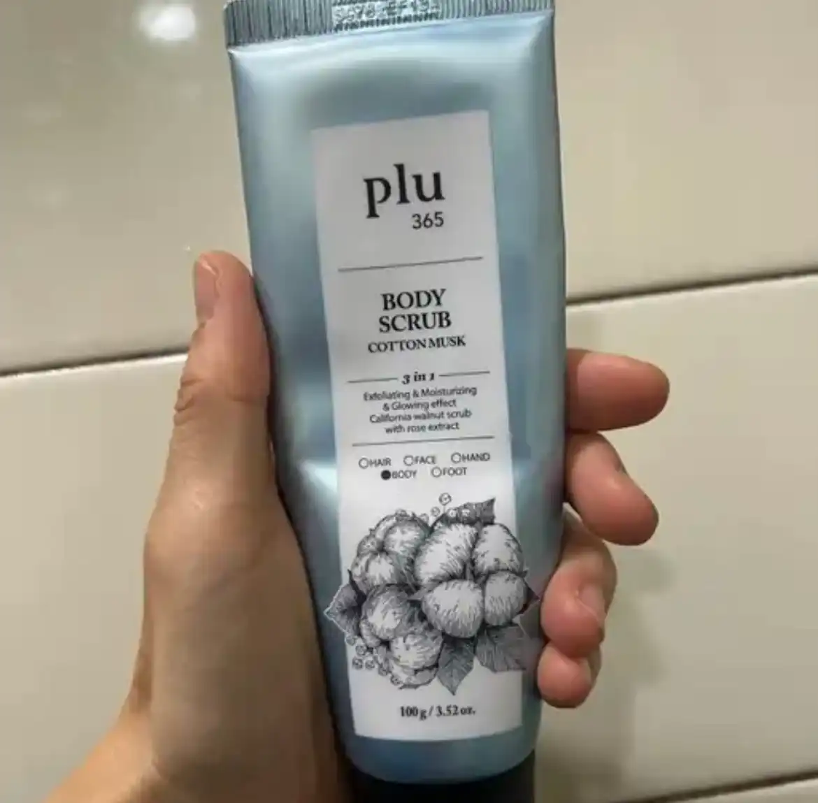 언니의파우치 리뷰 이미지 - [바디 스크럽 코튼머스크 향]