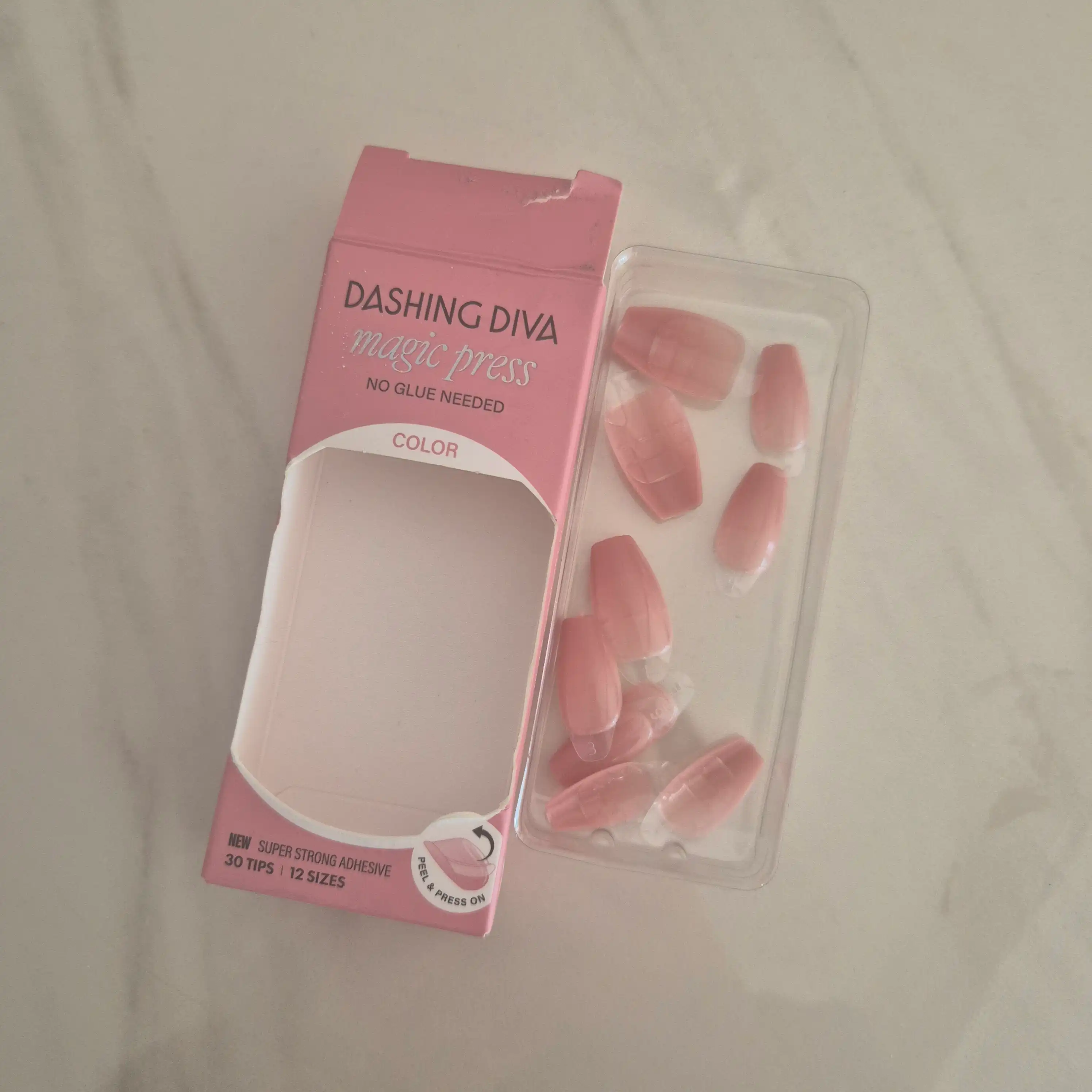 언니의파우치 리뷰 이미지 - [매직프레스 핑크 블러쉬 네일팁 [코핀]]