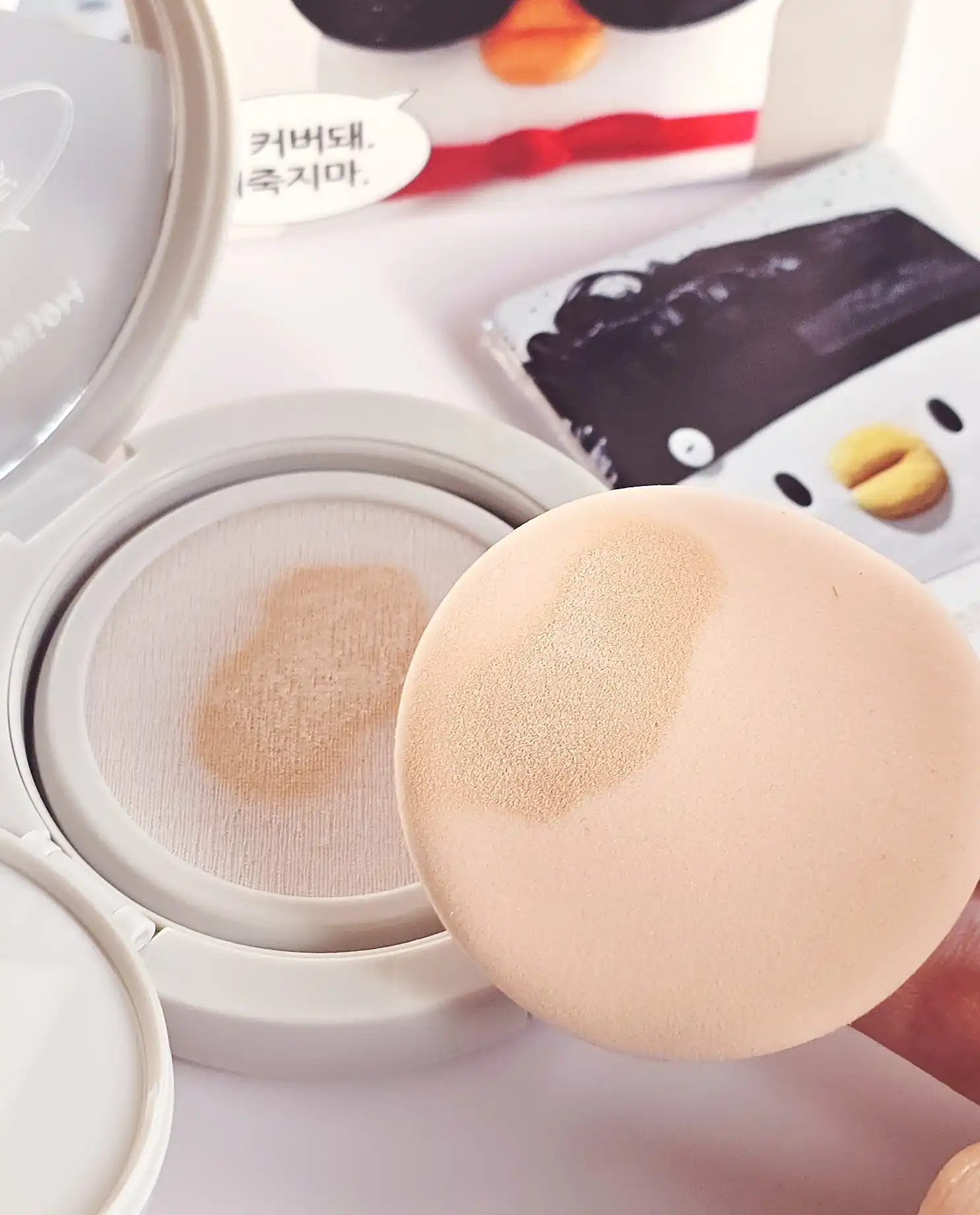 언니의파우치 리뷰 이미지 5 - [(루나X베베더오리) 하이퍼 핏 필터 쿠션]