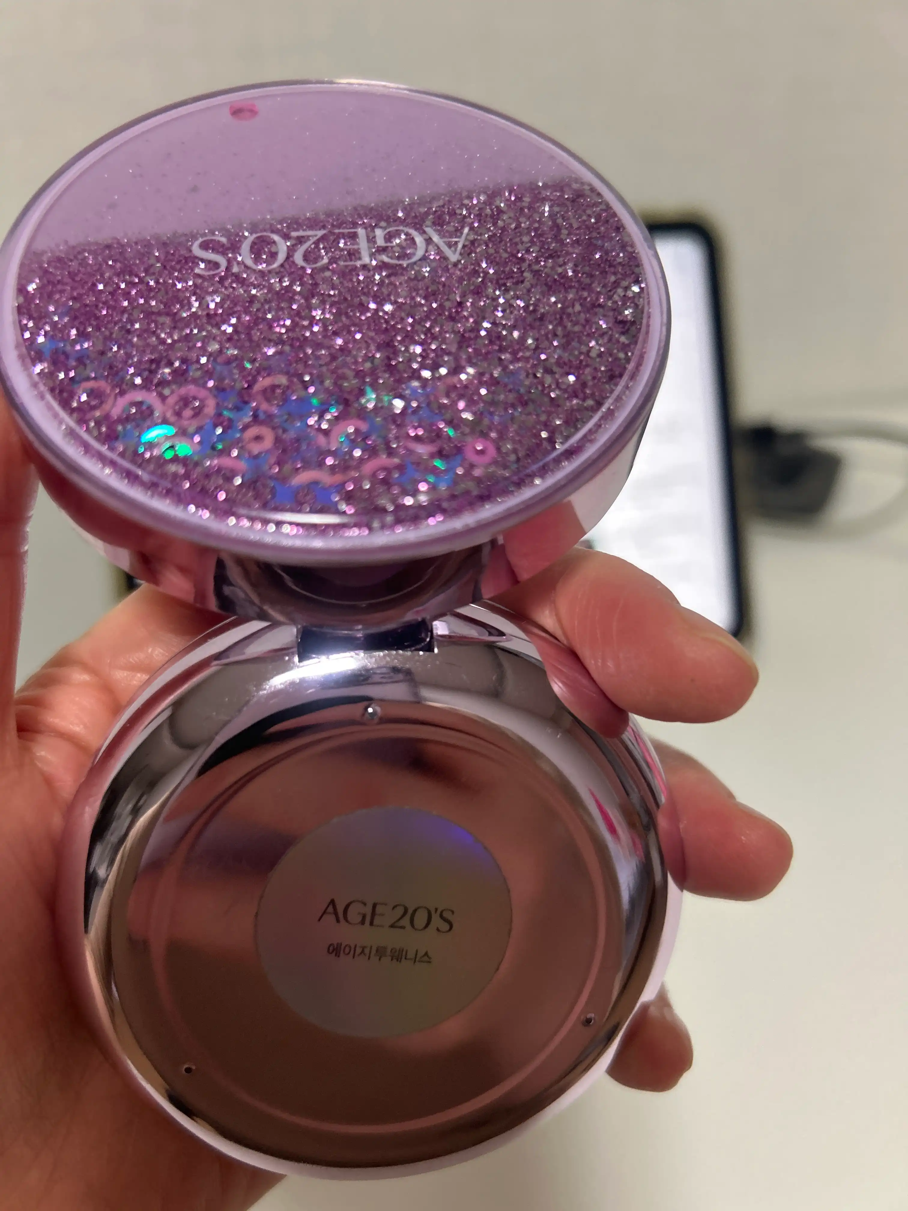 언니의파우치 리뷰 이미지 4 - [(뉴 오리지널 샤이닝 드롭스 퍼플 에디션) 에센스 커버 팩트]