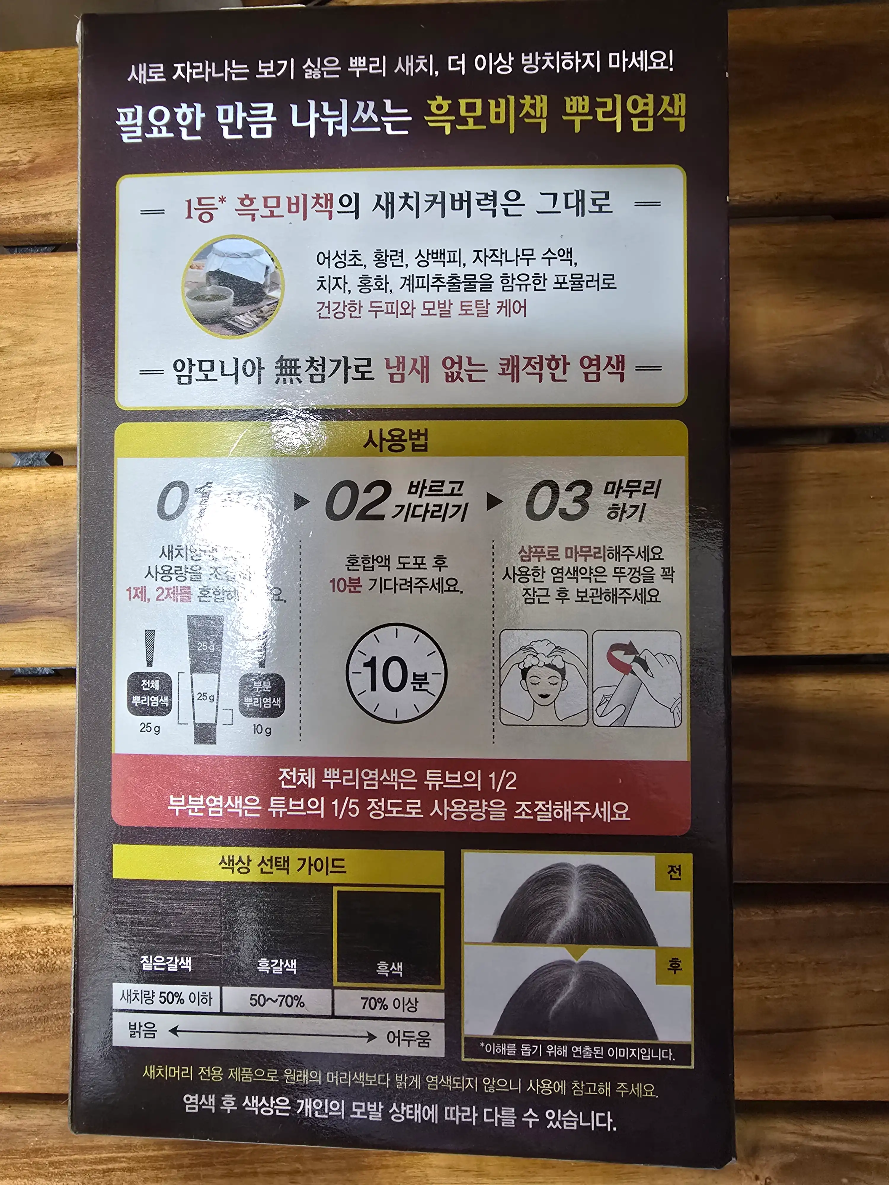 언니의파우치 리뷰 이미지 2 - [흑모비책 바로 거품 간편 염색]