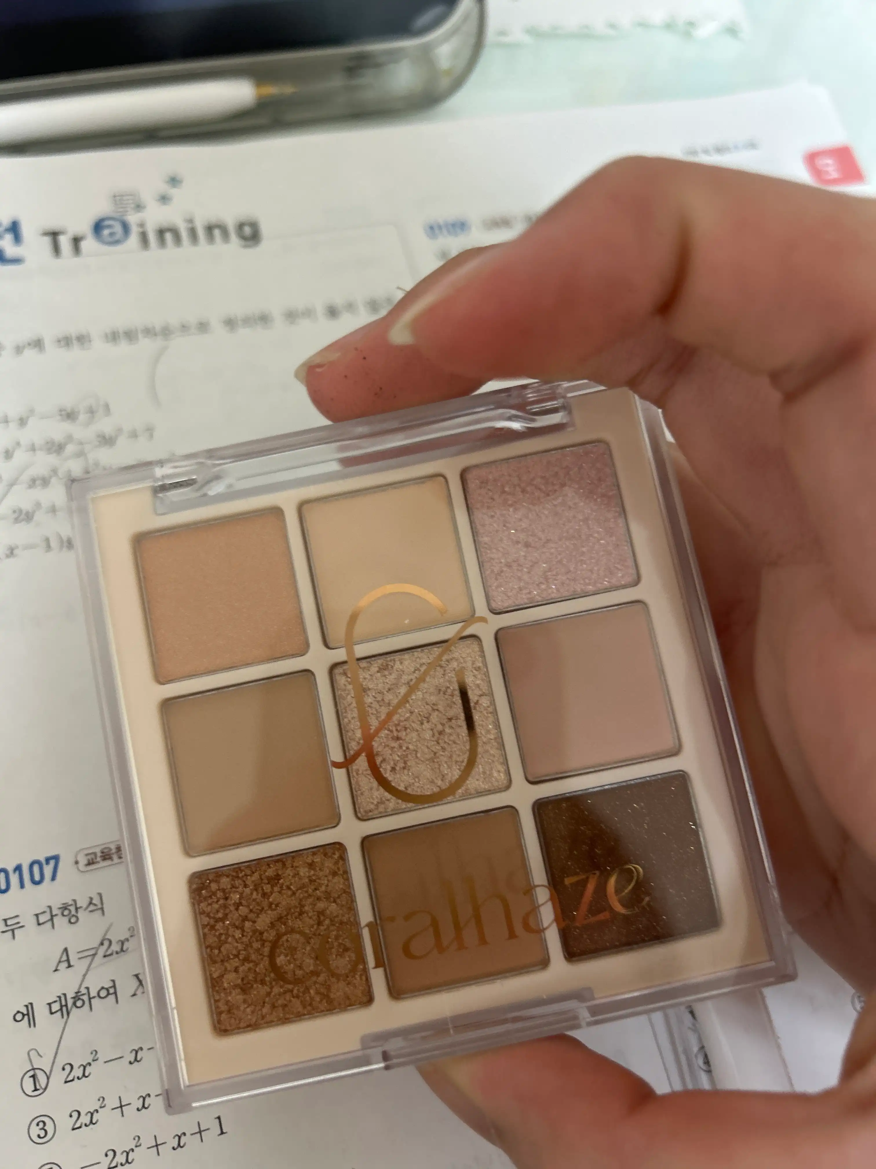 언니의파우치 리뷰 이미지 - [무드 블렌딩 섀도우 팔레트 [01 스파클링 샌드]]