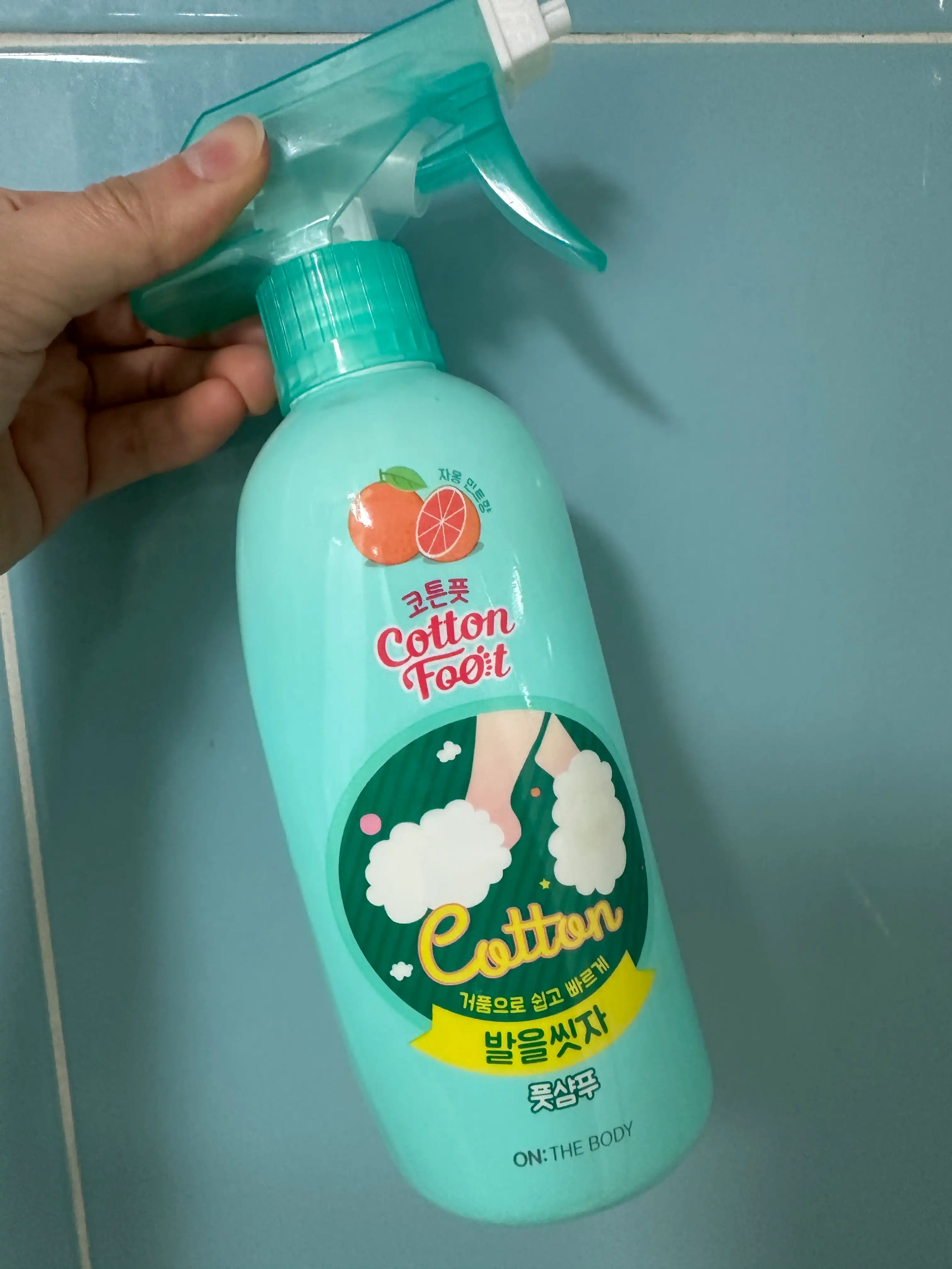 언니의파우치 리뷰 이미지 - [발을씻자 코튼 풋샴푸 [자몽]]