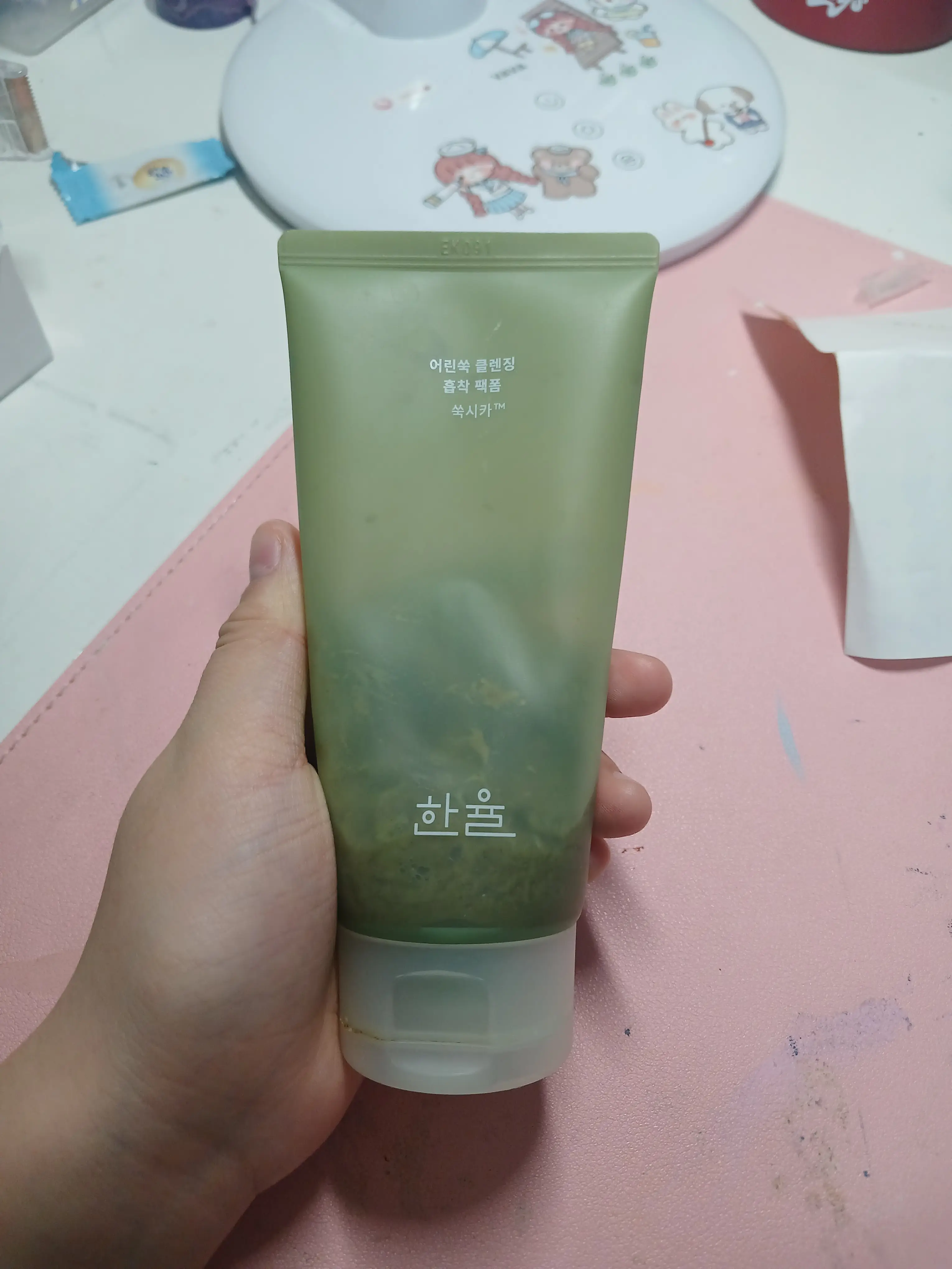 선택된 언니의파우치 리뷰 이미지 - [어린쑥 클렌징 흡착 팩폼]