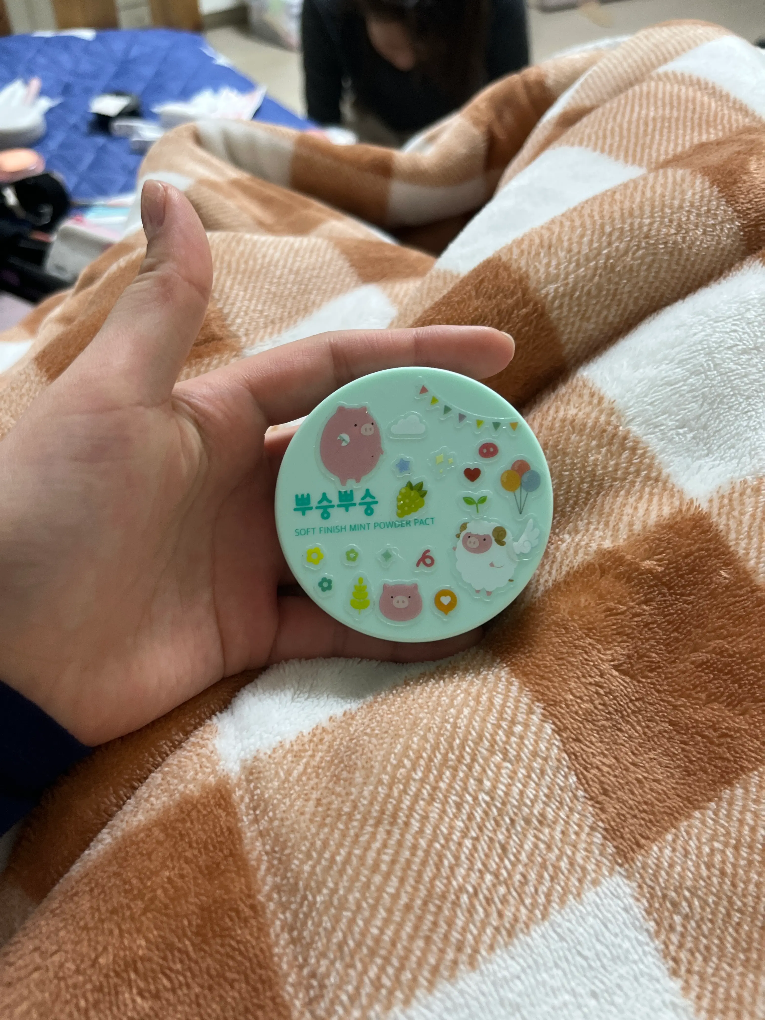 선택된 언니의파우치 리뷰 이미지 - [ 뿌숭뿌숭 민트 파우더 팩트]