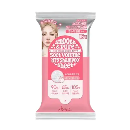 스무스 앤 퓨어 소프트 볼륨 드라이샴푸 시트 비터피치