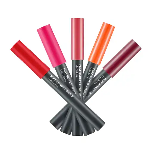 플랫 벨벳 & 글로시 스틱 RD02 다즐링 레드