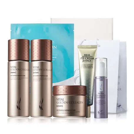 바이탈골든콜라겐 SET[토너130ml+로션130ml+크림50g+아이크림+앰플+마스크팩]  