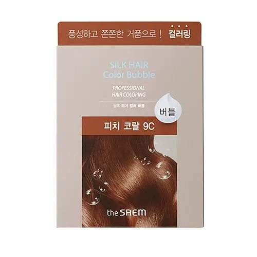 실크 헤어 컬러 버블 [피치 코랄]