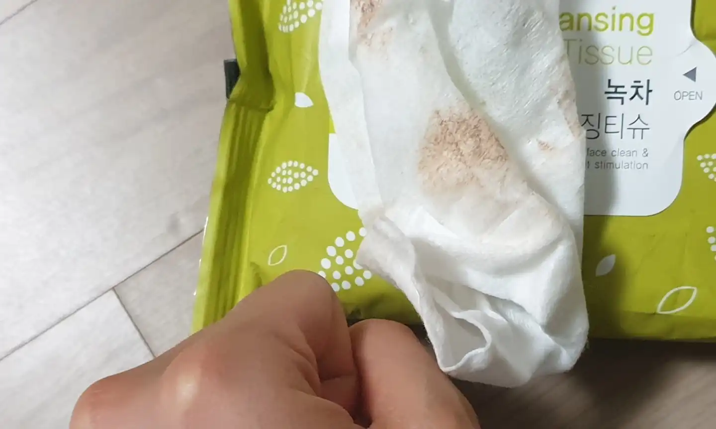 촉촉보습 녹차 클렌징 티슈