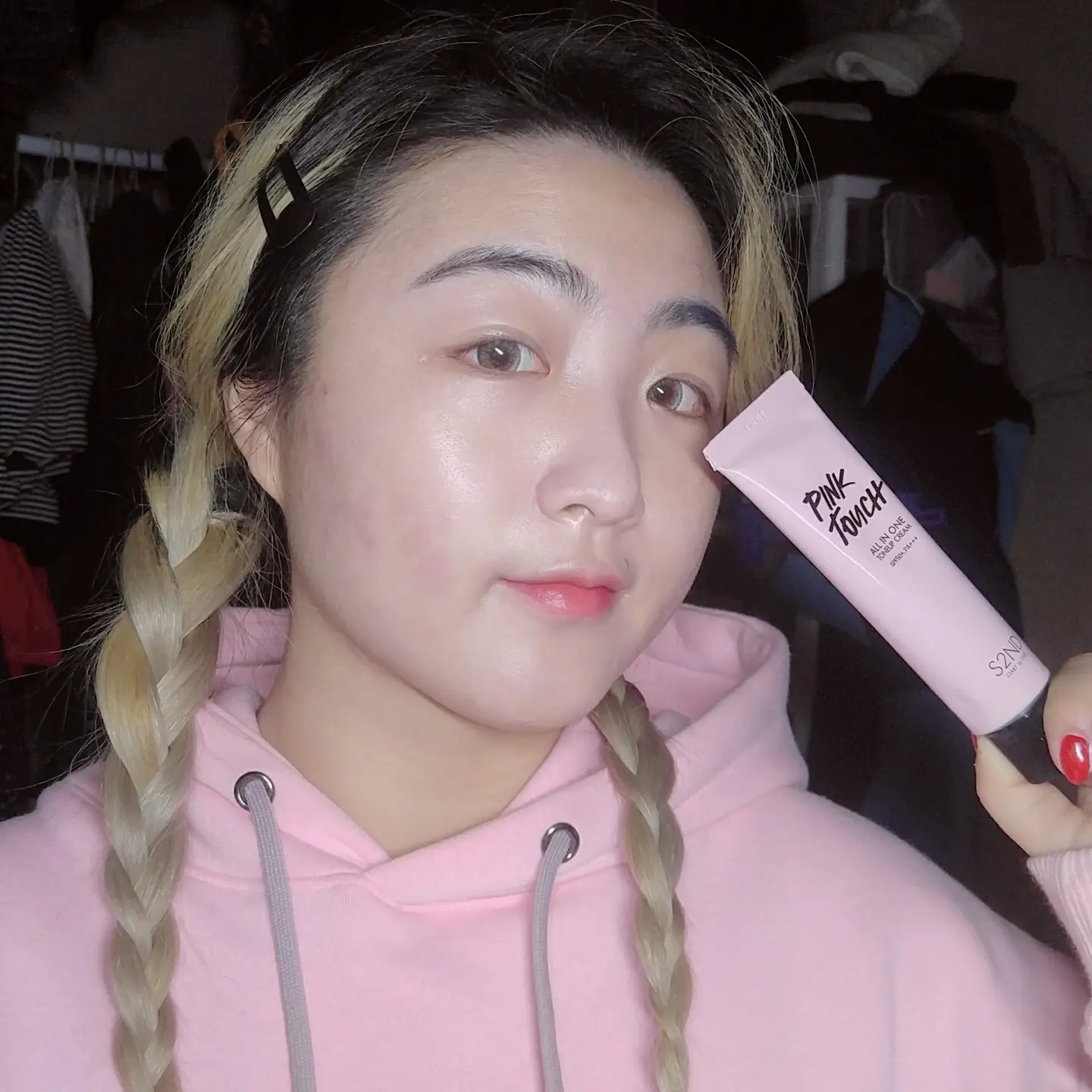 선택된 언니의파우치 리뷰 이미지 - [핑크터치 올인원 톤업 크림]