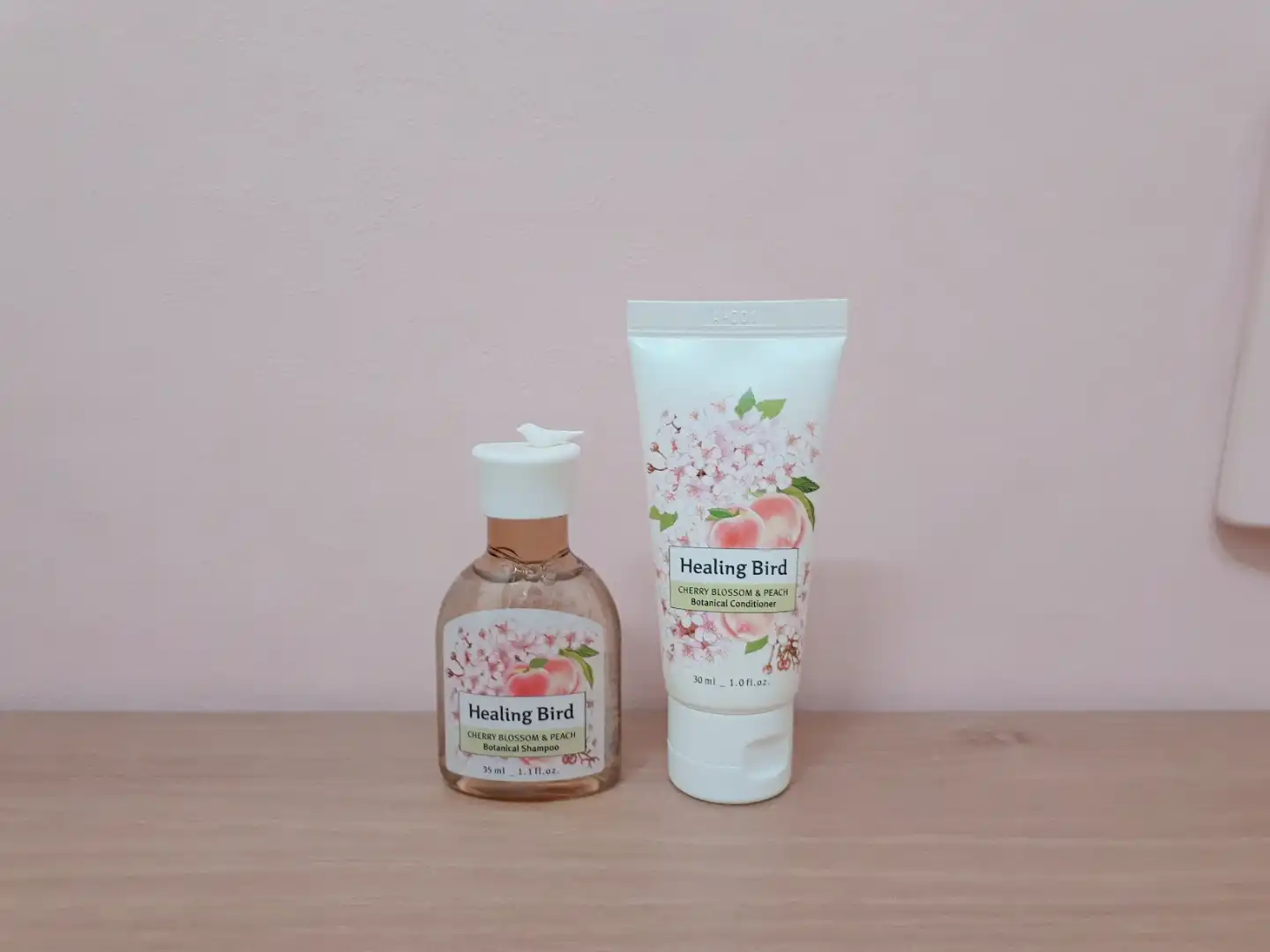 언니의파우치 리뷰 이미지 3 - [힐링버드 미니어처 기프트 세트 4종 [체리블라썸&피치 향]]