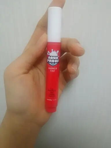 선택된 언니의파우치 리뷰 이미지 - [러블리믹스 스타 아쿠아프루프 마커틴트 [01 체리]]